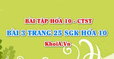 Bài 3 trang 25 SGK Hoá 10 Chân trời sáng tạo